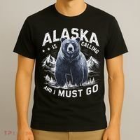 Alaska Is Calling And I Must Go, Alaskan Bear And Nature T-Shirt thumb 3