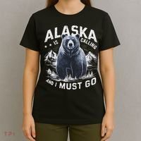 Alaska Is Calling And I Must Go, Alaskan Bear And Nature T-Shirt thumb 4
