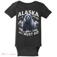 Alaska Is Calling And I Must Go, Alaskan Bear And Nature Baby Bodysuit thumb 0