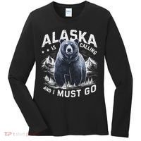 Alaska Is Calling And I Must Go, Alaskan Bear And Nature Women's Long Sleeve Shirt thumb 0