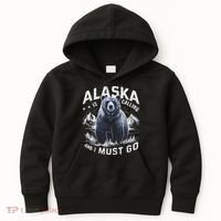 Alaska Is Calling And I Must Go, Alaskan Bear And Nature Kids Hoodie thumb 0