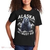 Alaska Is Calling And I Must Go, Alaskan Bear And Nature Kids T-Shirt thumb 2