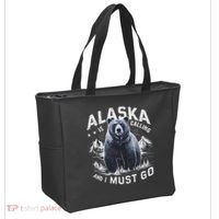 Alaska Is Calling And I Must Go, Alaskan Bear And Nature Tote Bag thumb 2