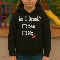 Am I Drunk Yes Or No Beer Wine And Whiskey Humor Kids Hoodie thumb 3