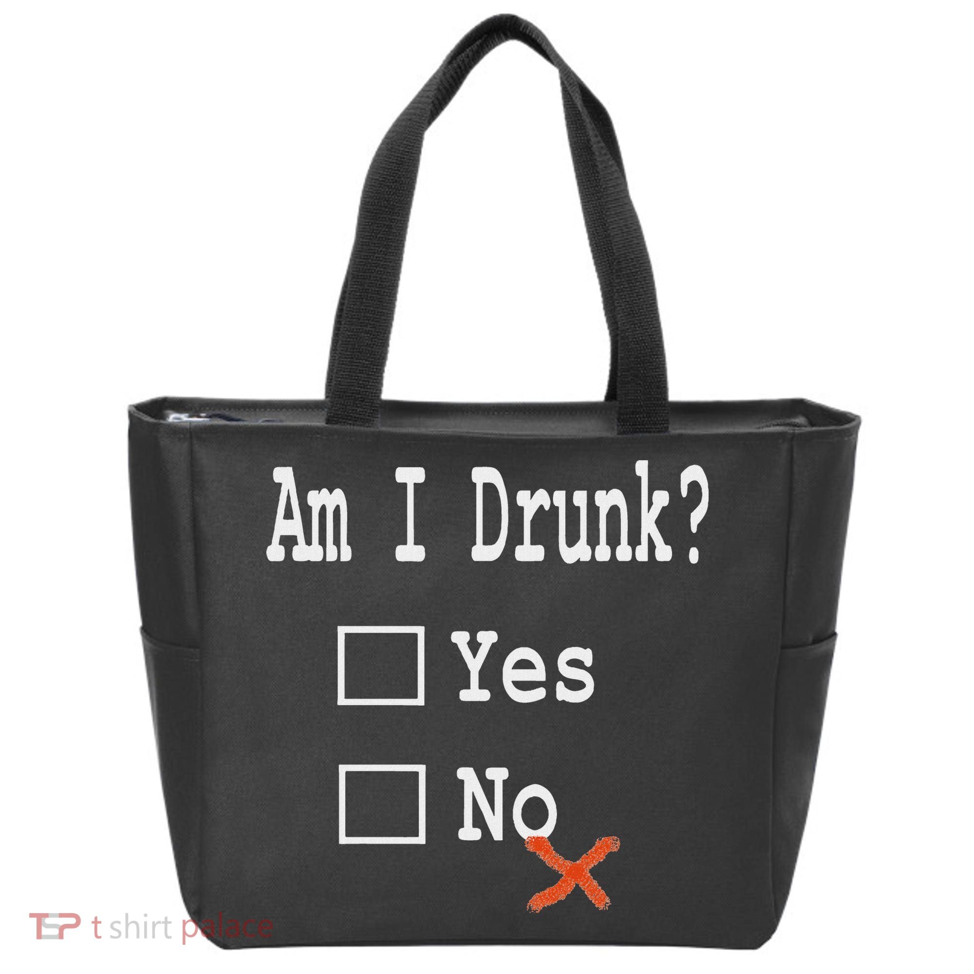 Am I Drunk Yes Or No Beer Wine And Whiskey Humor Tote Bag