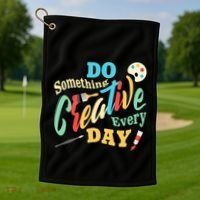 Artist Inspiration Do Something Creative Every Day Cool Gift Golf Towel thumb 1