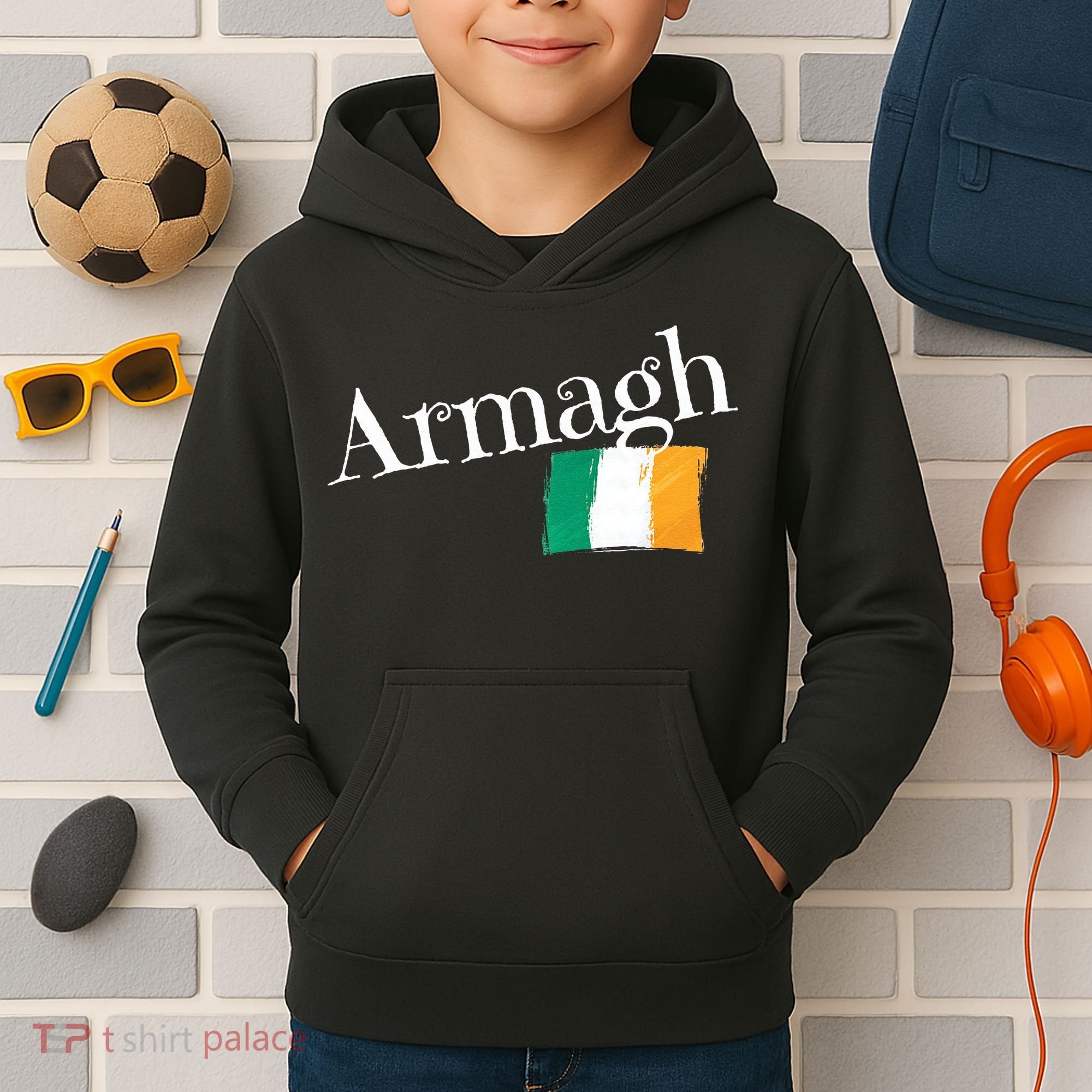 Armagh Ireland Flag Irish City Saint Patrick's Day Kids Hoodie