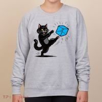 Anti ICE Funny Cat Kicking ICE  Women's Sweatshirt thumb 0