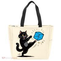 Anti ICE Funny Cat Kicking ICE  Tote Bag thumb 0