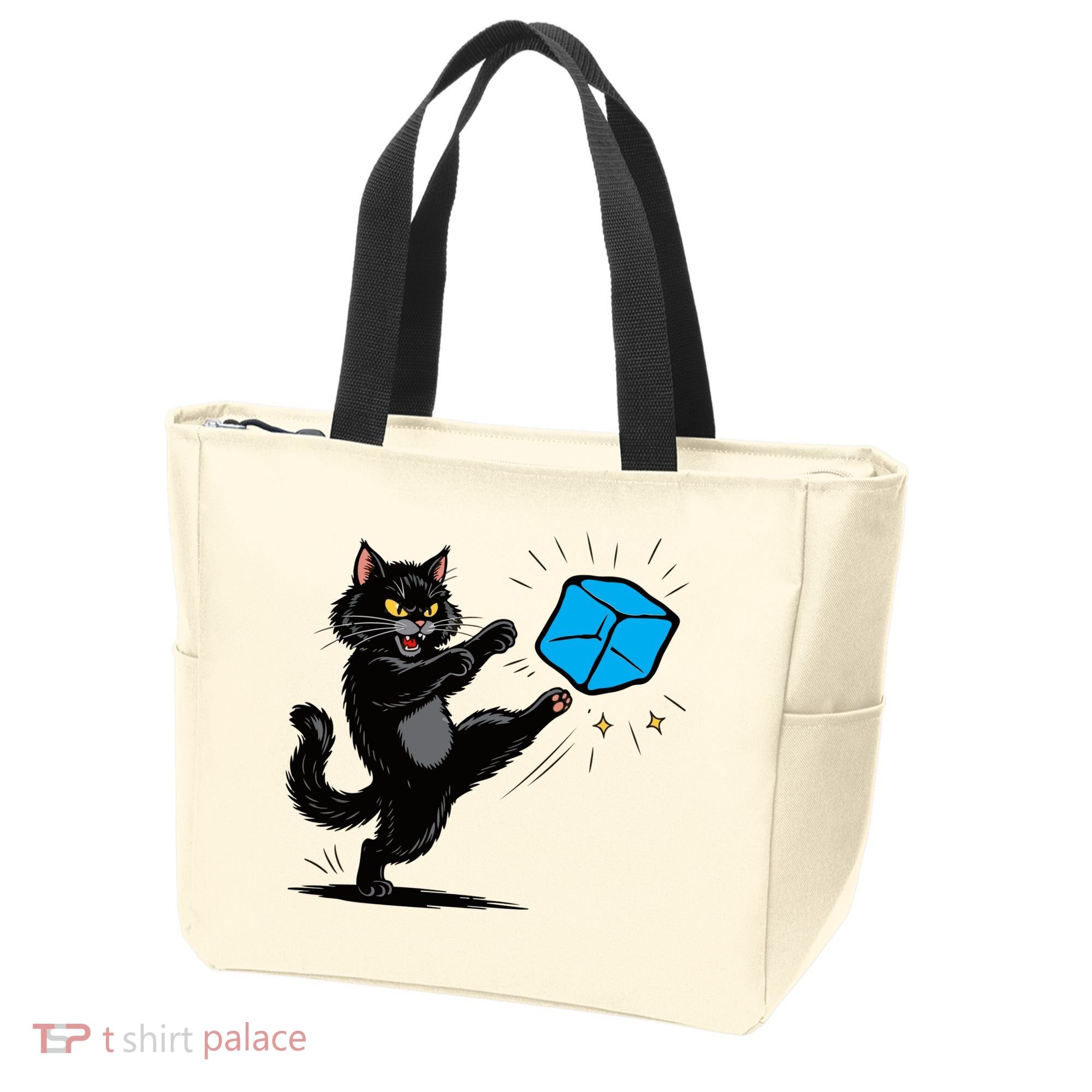 Anti ICE Funny Cat Kicking ICE  Tote Bag