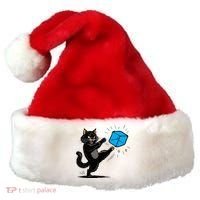 Anti ICE Funny Cat Kicking ICE  Santa Hat thumb 0