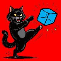Anti ICE Funny Cat Kicking ICE  Santa Hat thumb 1
