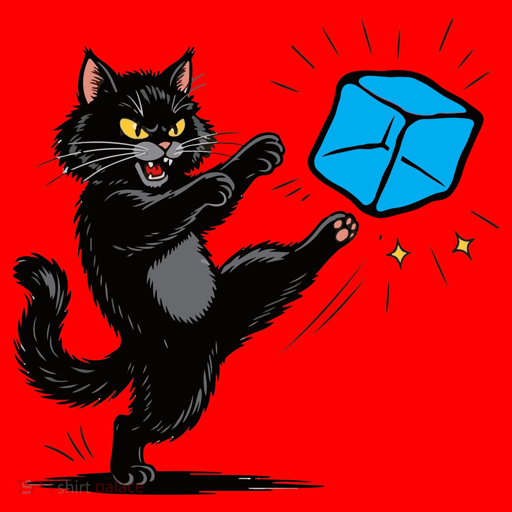 Anti ICE Funny Cat Kicking ICE  Santa Hat