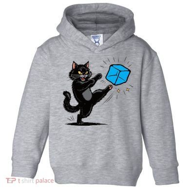 Anti ICE Funny Cat Kicking ICE  Toddler Hoodie