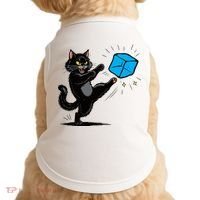 Anti ICE Funny Cat Kicking ICE  Doggie Tank thumb 0