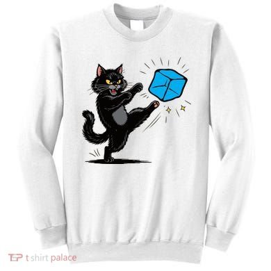 Anti ICE Funny Cat Kicking ICE  Sweatshirt