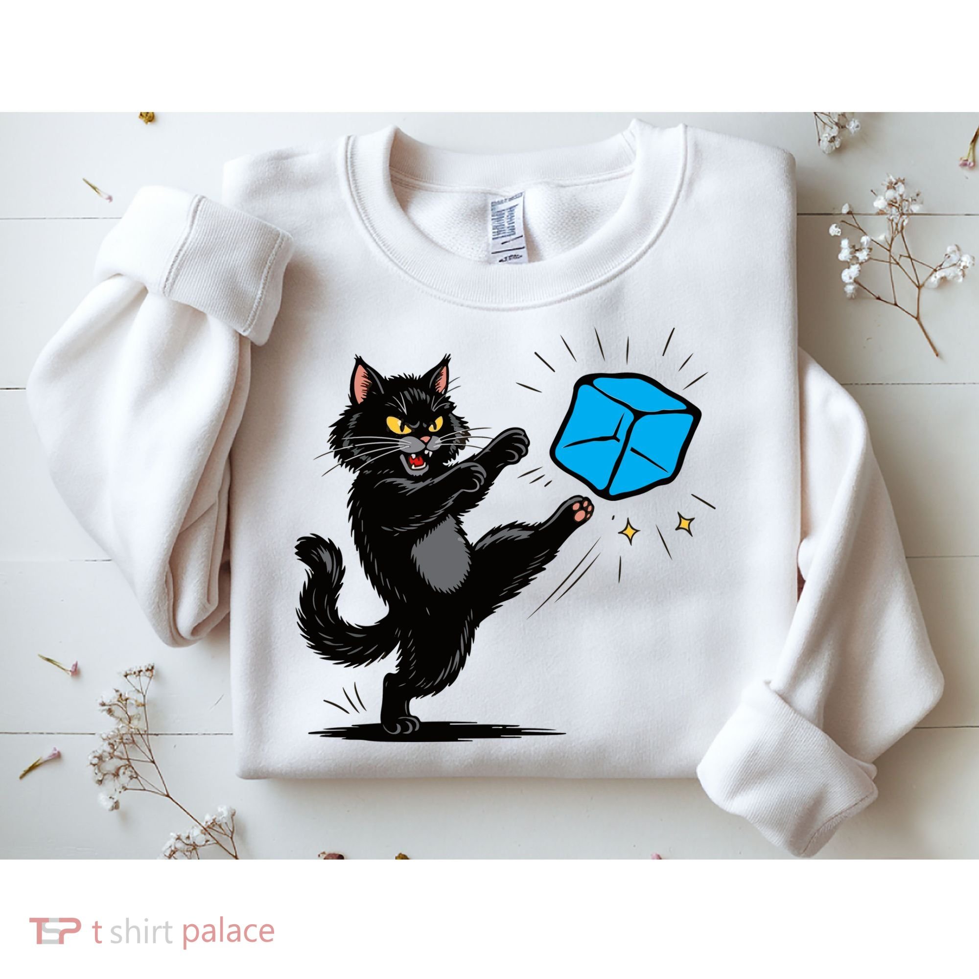 Anti ICE Funny Cat Kicking ICE  Sweatshirt