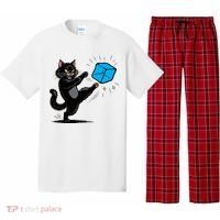Anti ICE Funny Cat Kicking ICE  Pajama Set thumb 0