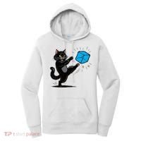 Anti ICE Funny Cat Kicking ICE  Women's Hoodie thumb 0