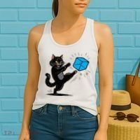 Anti ICE Funny Cat Kicking ICE  Women's Tank Top thumb 2