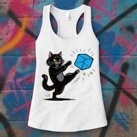 Anti ICE Funny Cat Kicking ICE  Women's Tank Top thumb 3