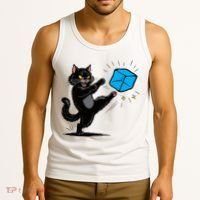 Anti ICE Funny Cat Kicking ICE  Tank Top thumb 3
