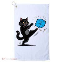 Anti ICE Funny Cat Kicking ICE  Golf Towel thumb 0