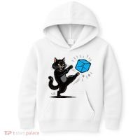 Anti ICE Funny Cat Kicking ICE  Kids Hoodie thumb 0