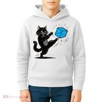 Anti ICE Funny Cat Kicking ICE  Kids Hoodie thumb 4
