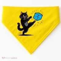 Anti ICE Funny Cat Kicking ICE  USA-Made Doggie Bandana thumb 0