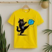 Anti ICE Funny Cat Kicking ICE  T-Shirt thumb 2