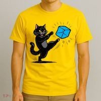 Anti ICE Funny Cat Kicking ICE  T-Shirt thumb 3