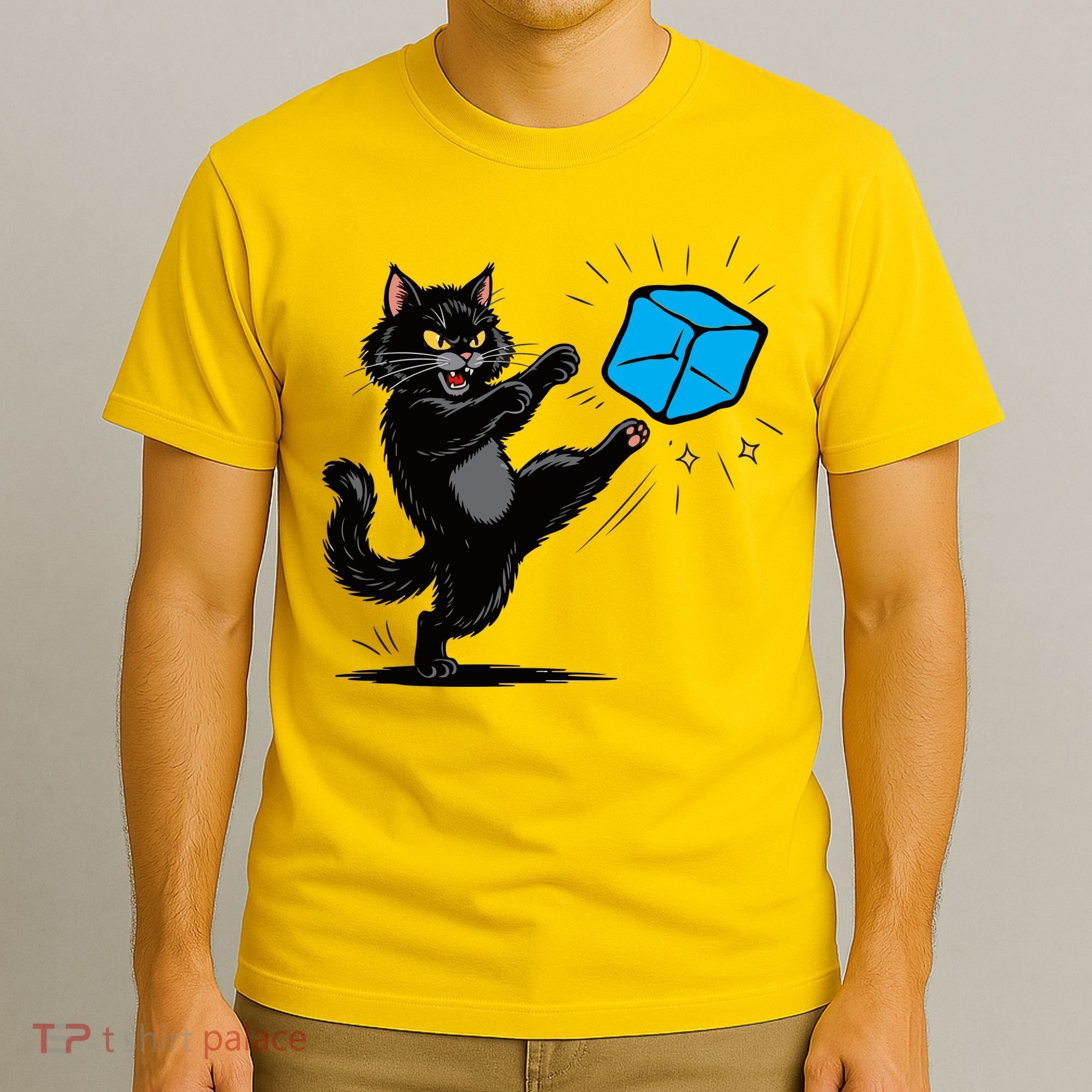 Anti ICE Funny Cat Kicking ICE  T-Shirt