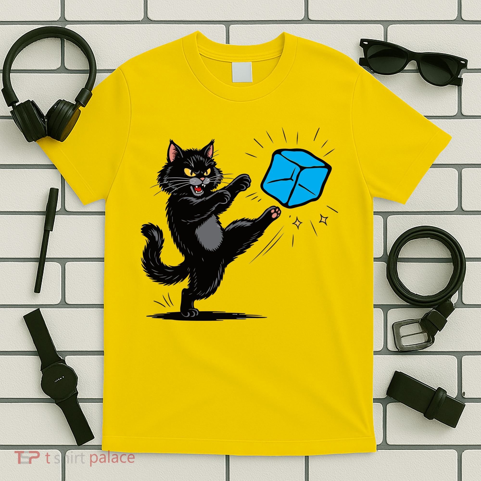 Anti ICE Funny Cat Kicking ICE  T-Shirt