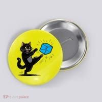 Anti ICE Funny Cat Kicking ICE  Button thumb 0