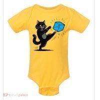 Anti ICE Funny Cat Kicking ICE  Baby Bodysuit thumb 0