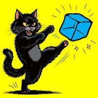Anti ICE Funny Cat Kicking ICE  Hat thumb 2