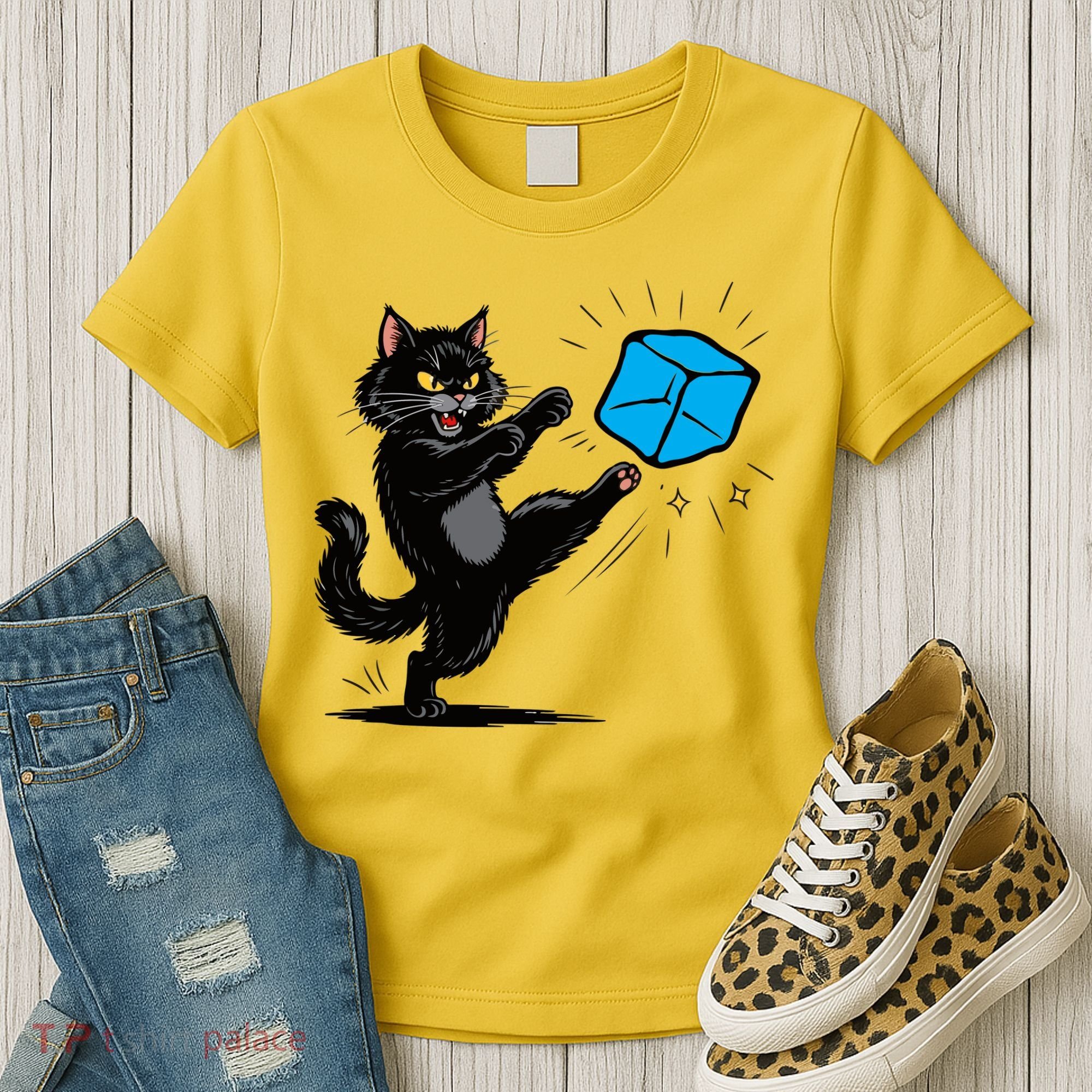 Anti ICE Funny Cat Kicking ICE  Women's T-Shirt