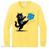 Anti ICE Funny Cat Kicking ICE  Kids Long Sleeve Shirt thumb 0