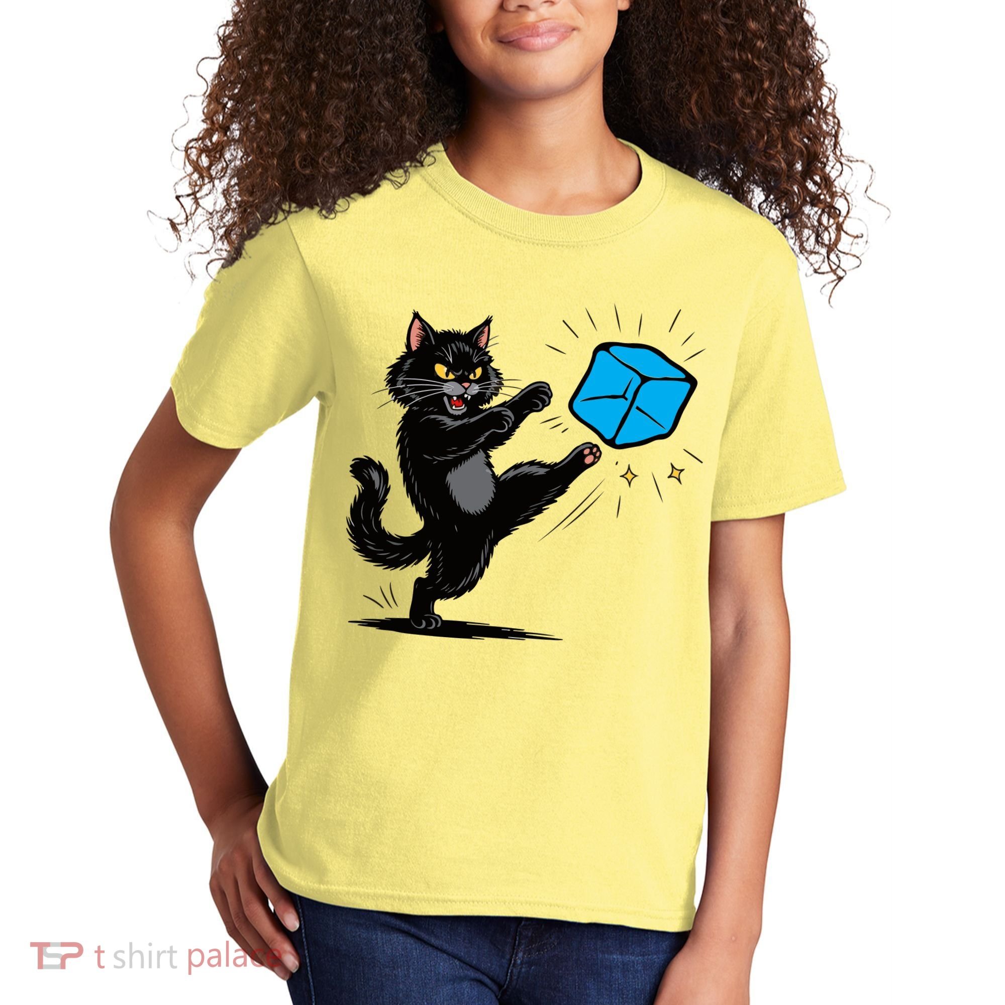 Anti ICE Funny Cat Kicking ICE  Kids T-Shirt