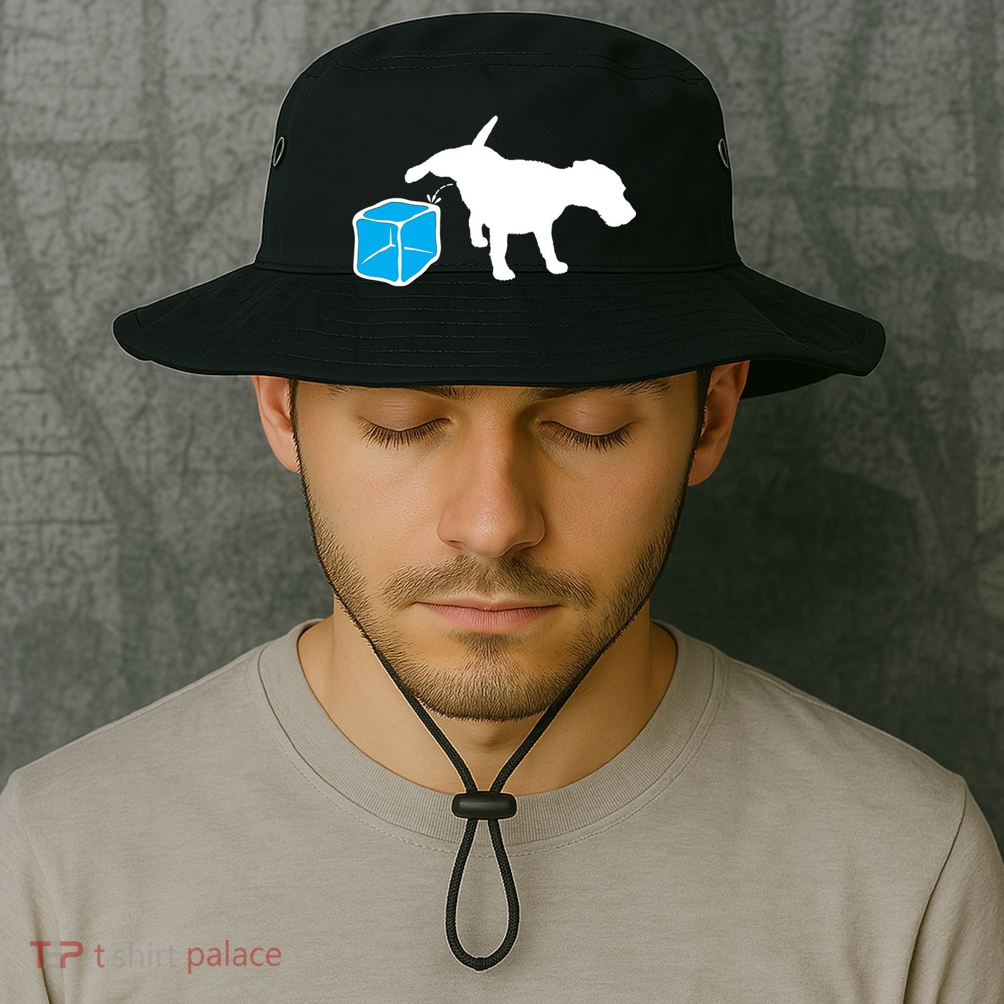 Anti ICE Funny Dog Peeing On ICE Bucket Hat
