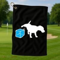 Anti ICE Funny Dog Peeing On ICE Golf Towel thumb 1