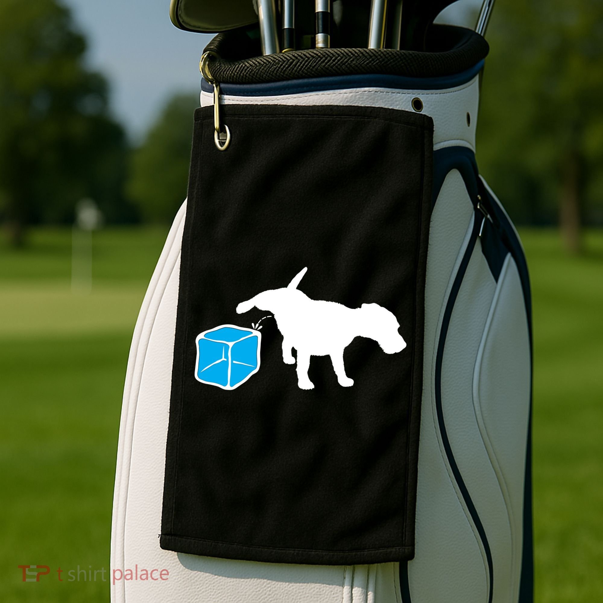 Anti ICE Funny Dog Peeing On ICE Golf Towel