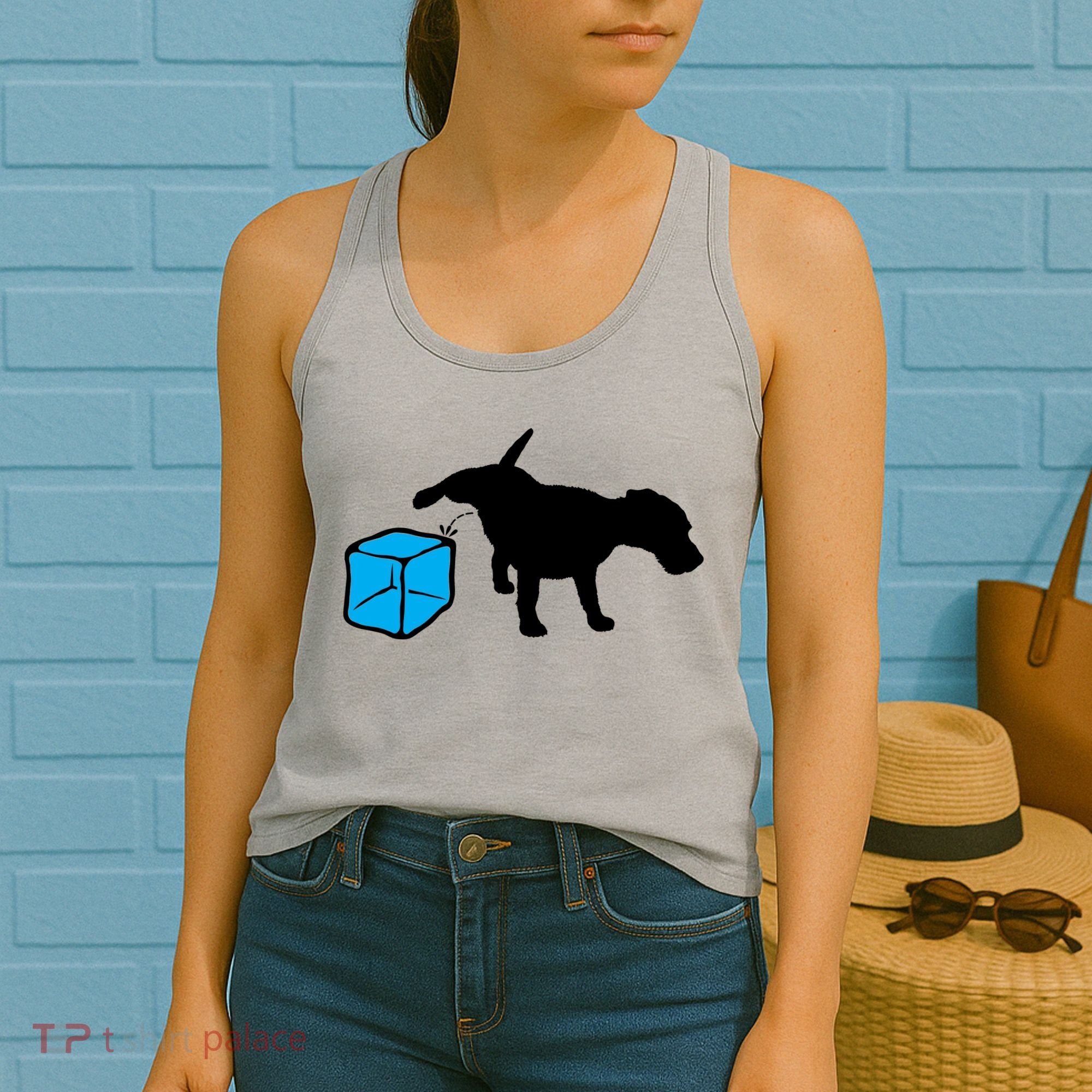 Anti ICE Funny Dog Peeing On ICE Women's Tank Top