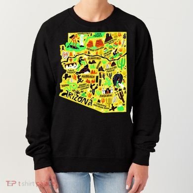 Arizona Infographic Hand Drawn Map Women's Sweatshirt