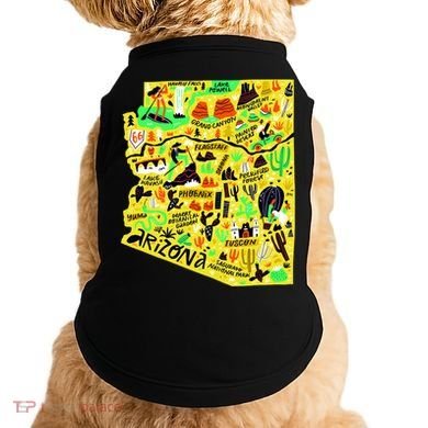 Arizona Infographic Hand Drawn Map Doggie Tank