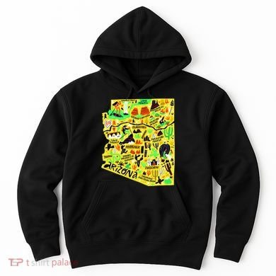 Arizona Infographic Hand Drawn Map Hoodie