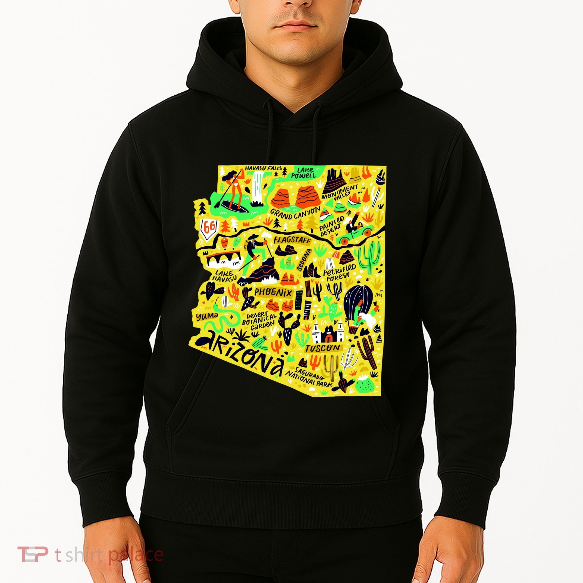 Arizona Infographic Hand Drawn Map Hoodie