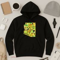 Arizona Infographic Hand Drawn Map Hoodie thumb 3