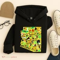 Arizona Infographic Hand Drawn Map Hoodie thumb 4